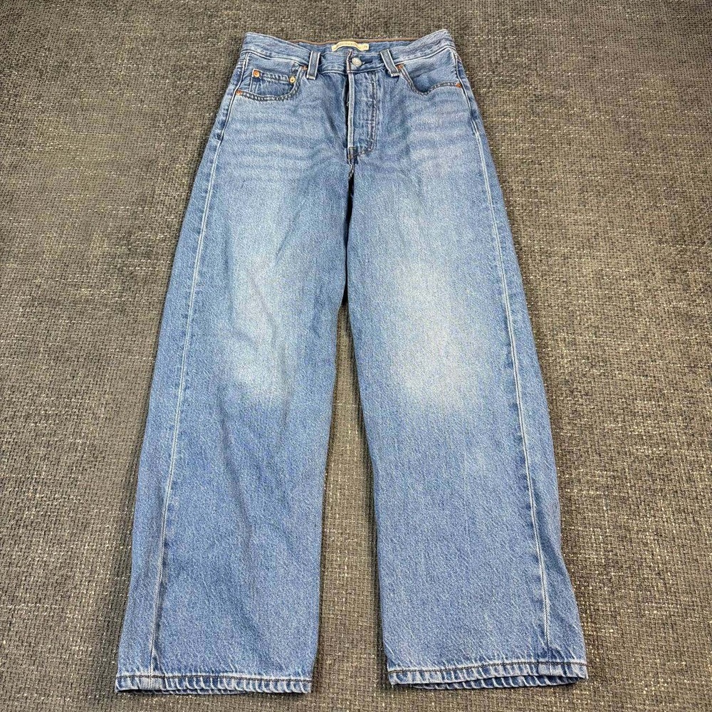 Levi's Ribcage Straight Ankle Jeans Womens 26 Blue High Rise Denim